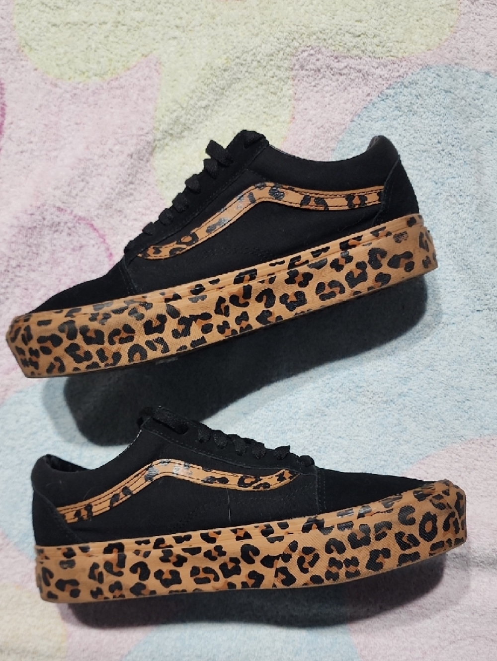 Vans Old Skool Platform Leopard Print Low Top Sneakers W Sz 10 - Picture 2 of 10